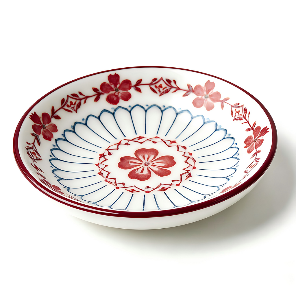 Floral Ceramic Plate - Elegant and Timeless Design