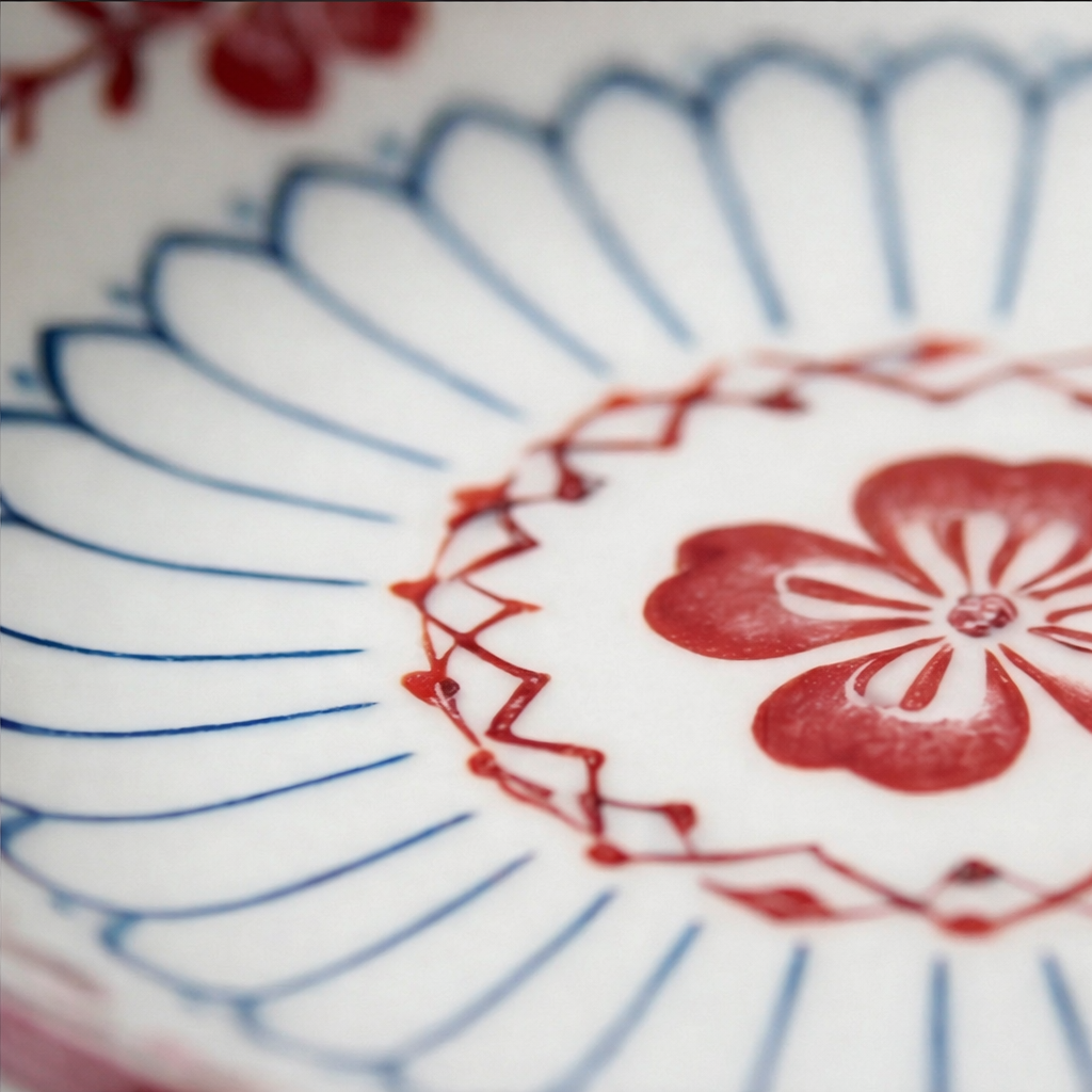 Floral Ceramic Plate - Elegant and Timeless Design