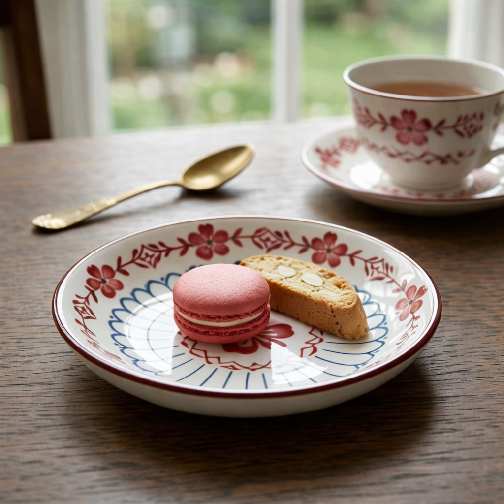 Floral Ceramic Plate - Elegant and Timeless Design