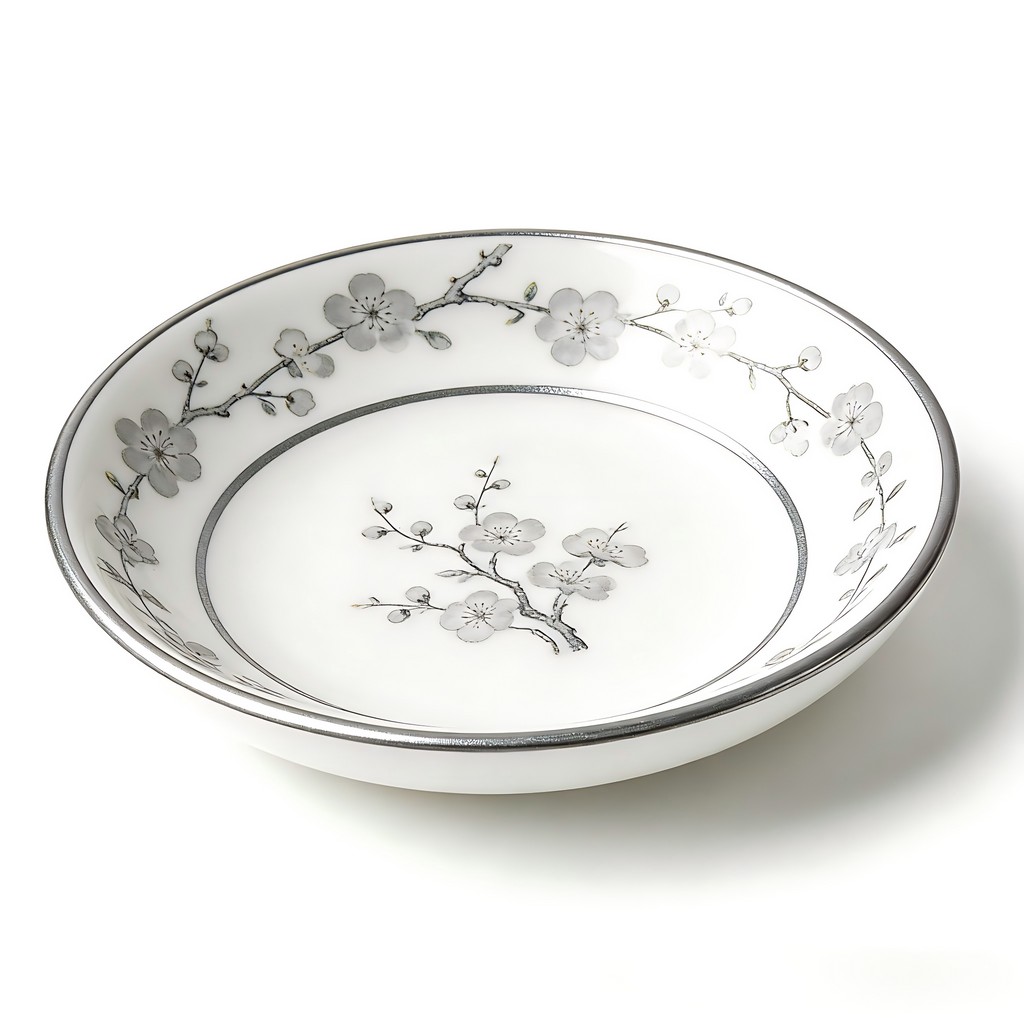 Elegant Cherry Blossom Ceramic Dessert Plate
