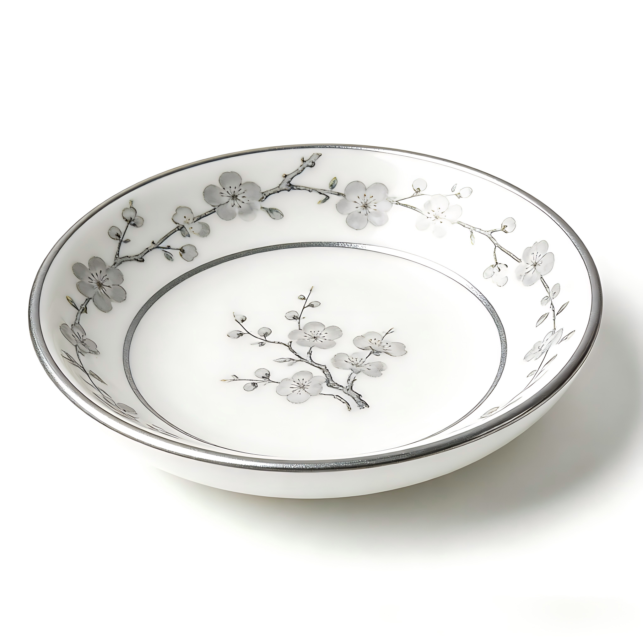 Elegant Cherry Blossom Ceramic Dessert Plate