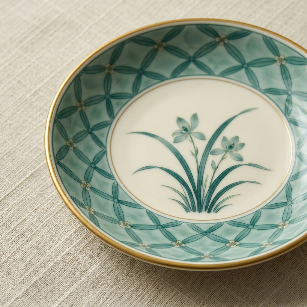 Elegant Orchid Ceramic Dessert Plate