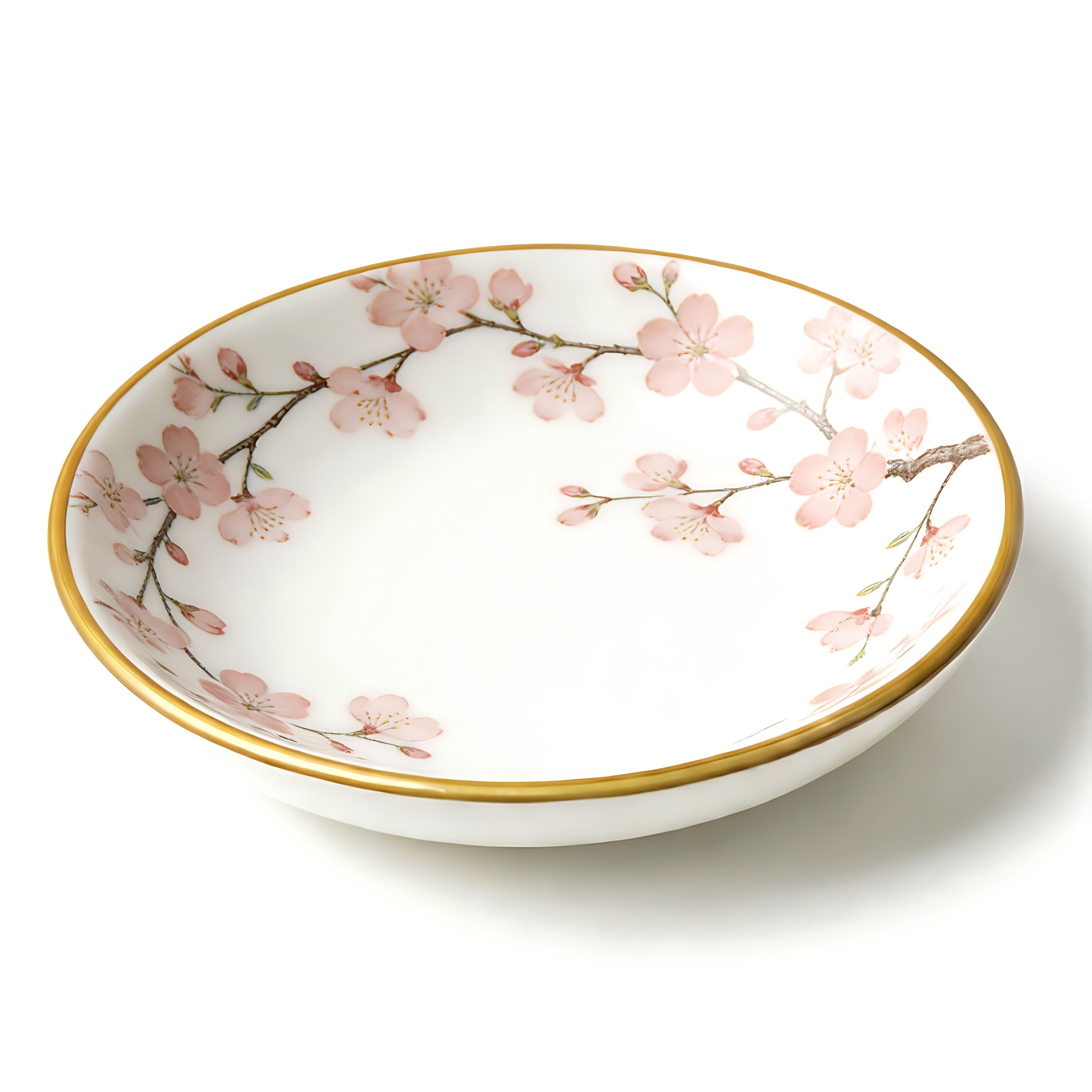 Delicate Cherry Blossom Ceramic Dessert Plate