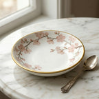 Delicate Cherry Blossom Ceramic Dessert Plate