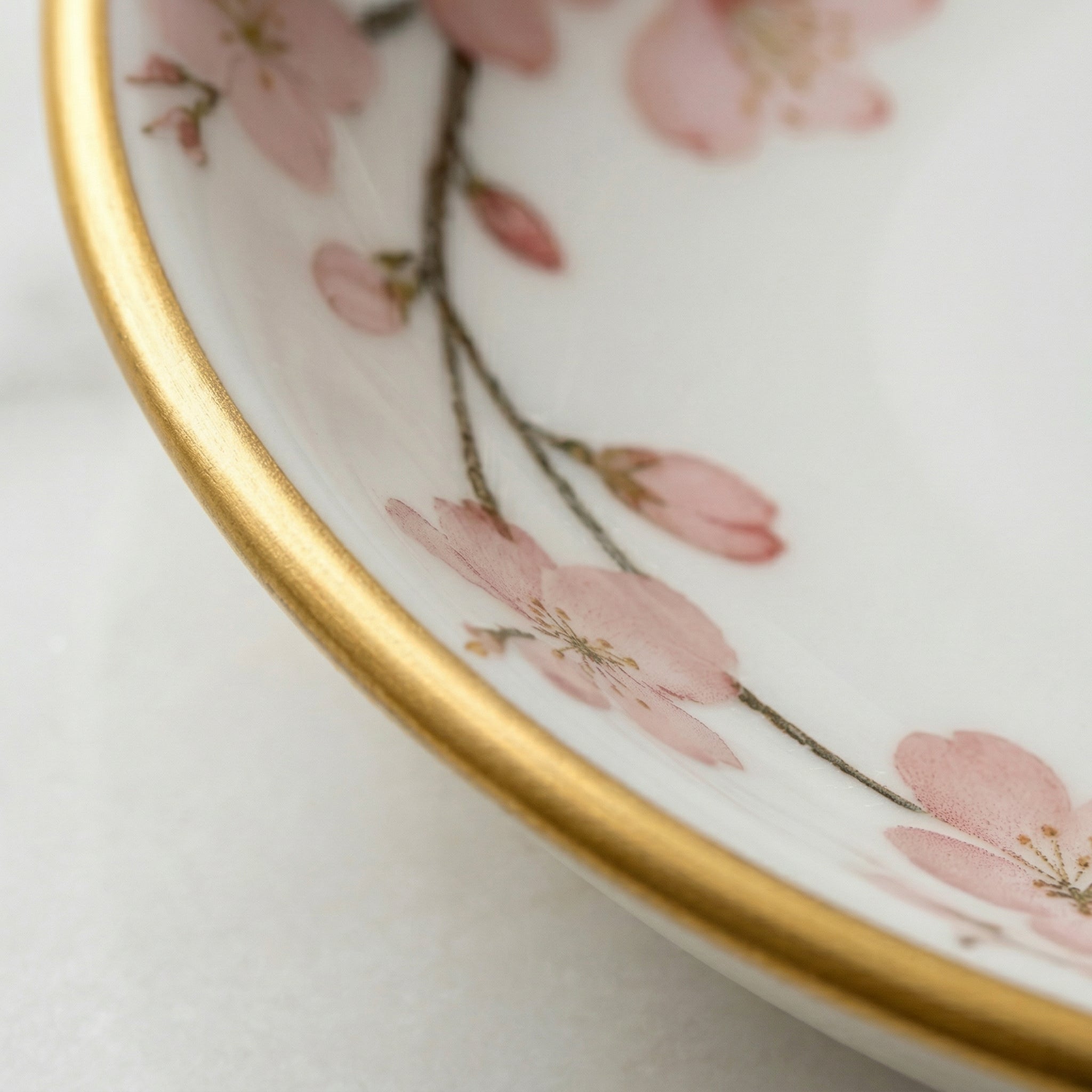 Delicate Cherry Blossom Ceramic Dessert Plate