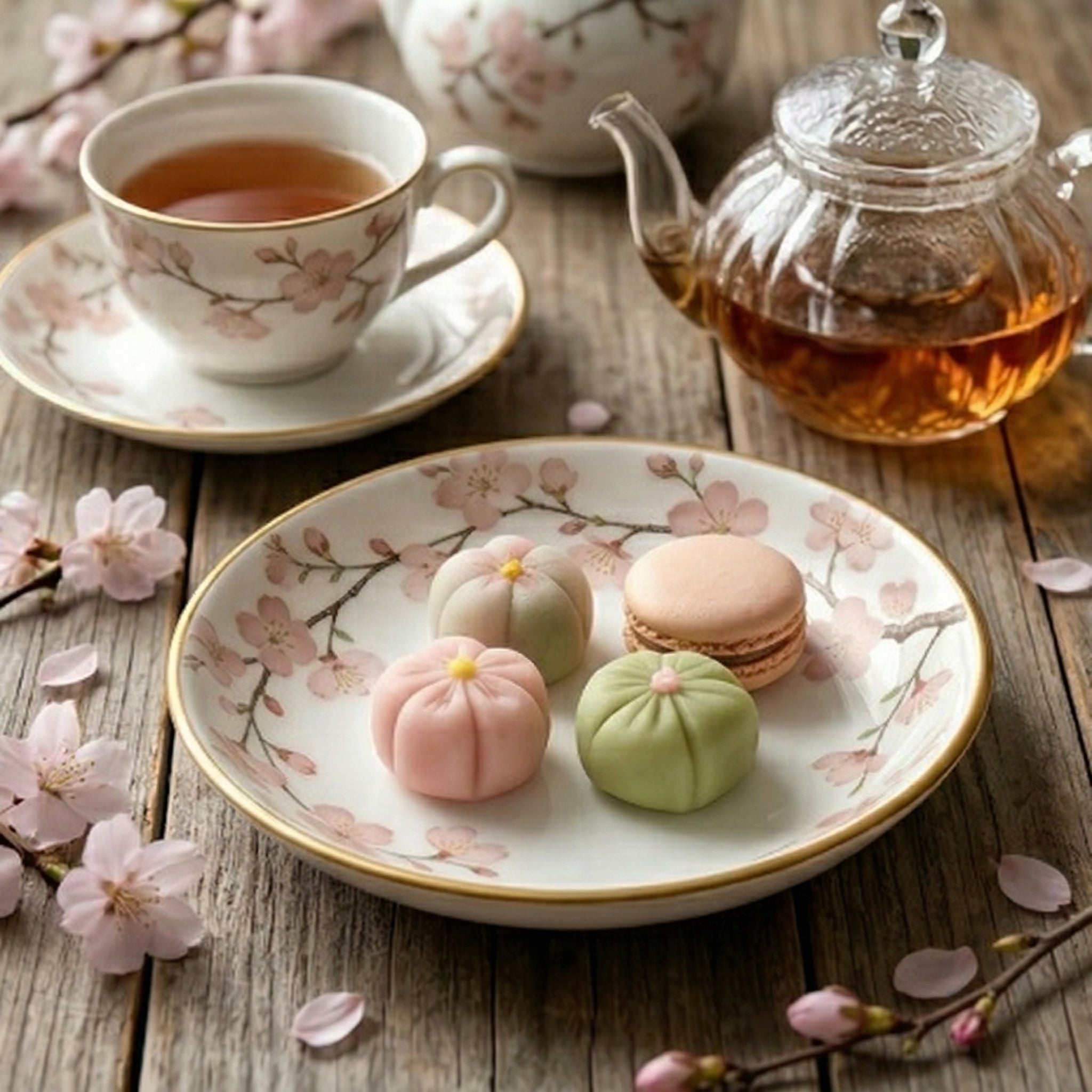 Delicate Cherry Blossom Ceramic Dessert Plate