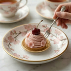 Delicate Cherry Blossom Ceramic Dessert Plate