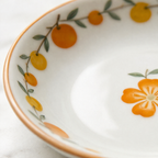 Charming Citrus Floral Ceramic Dessert Plate