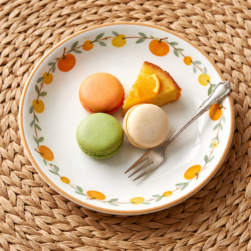 Charming Citrus Floral Ceramic Dessert Plate