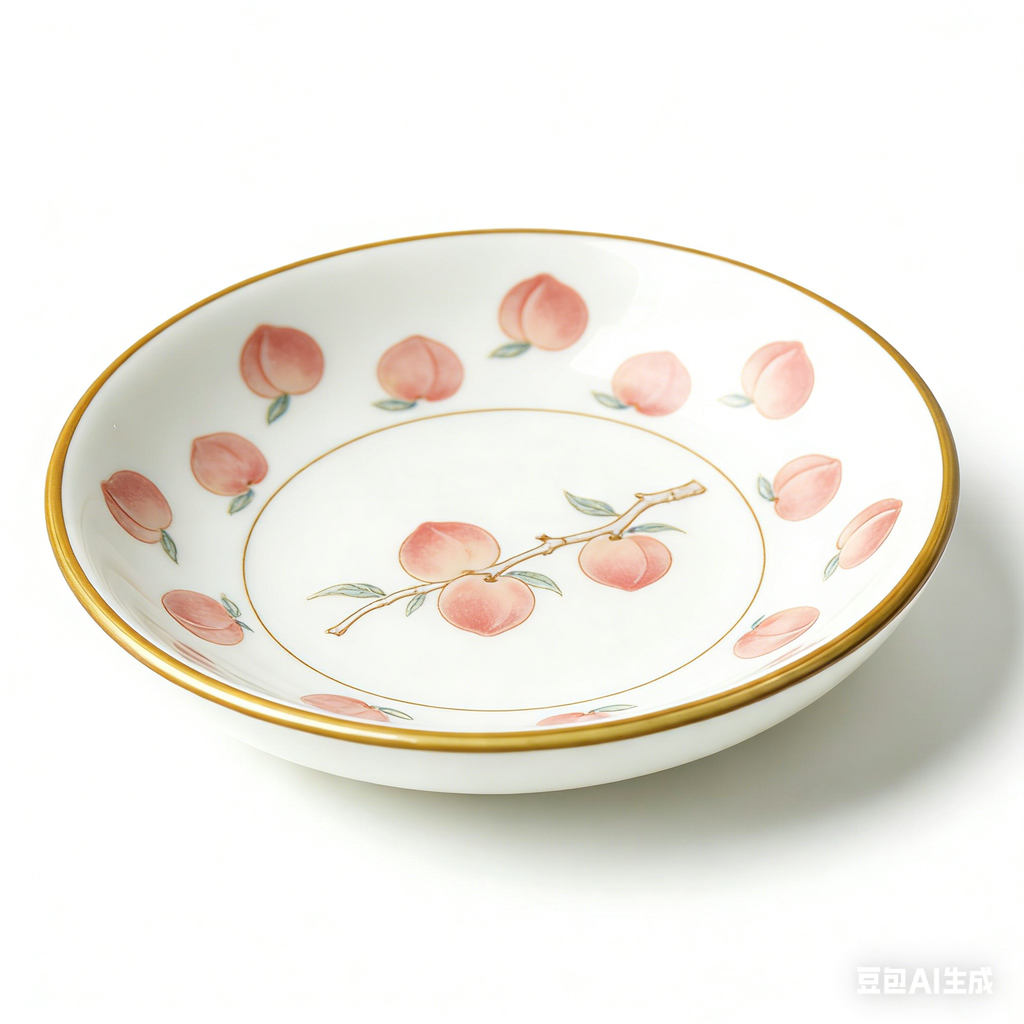 Peach Blossom Ceramic Dessert Plate