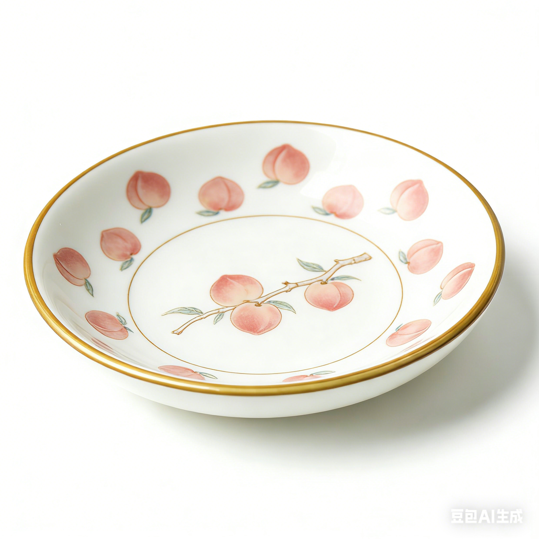 Peach Blossom Ceramic Dessert Plate
