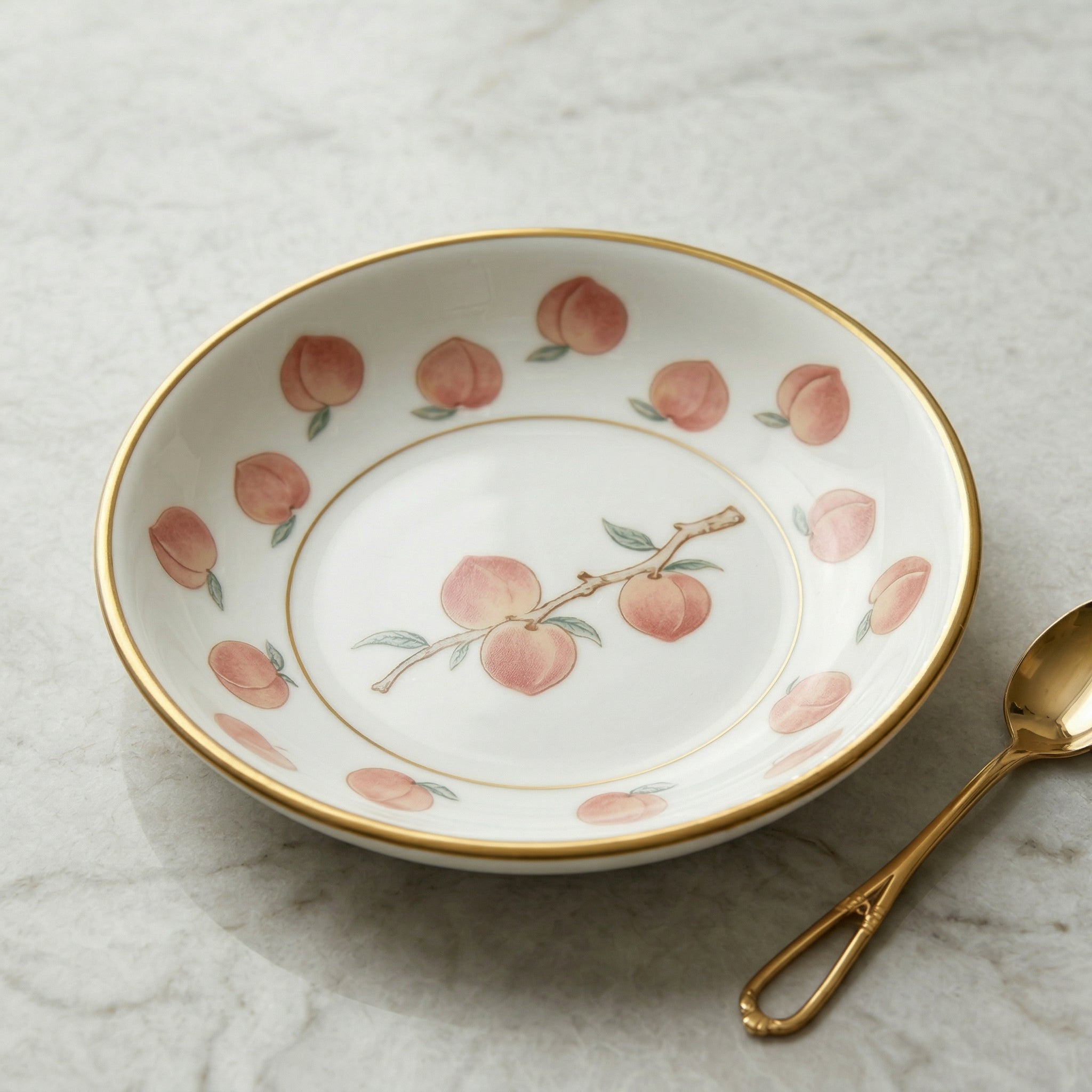 Peach Blossom Ceramic Dessert Plate