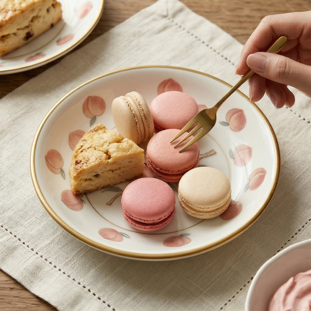 Peach Blossom Ceramic Dessert Plate