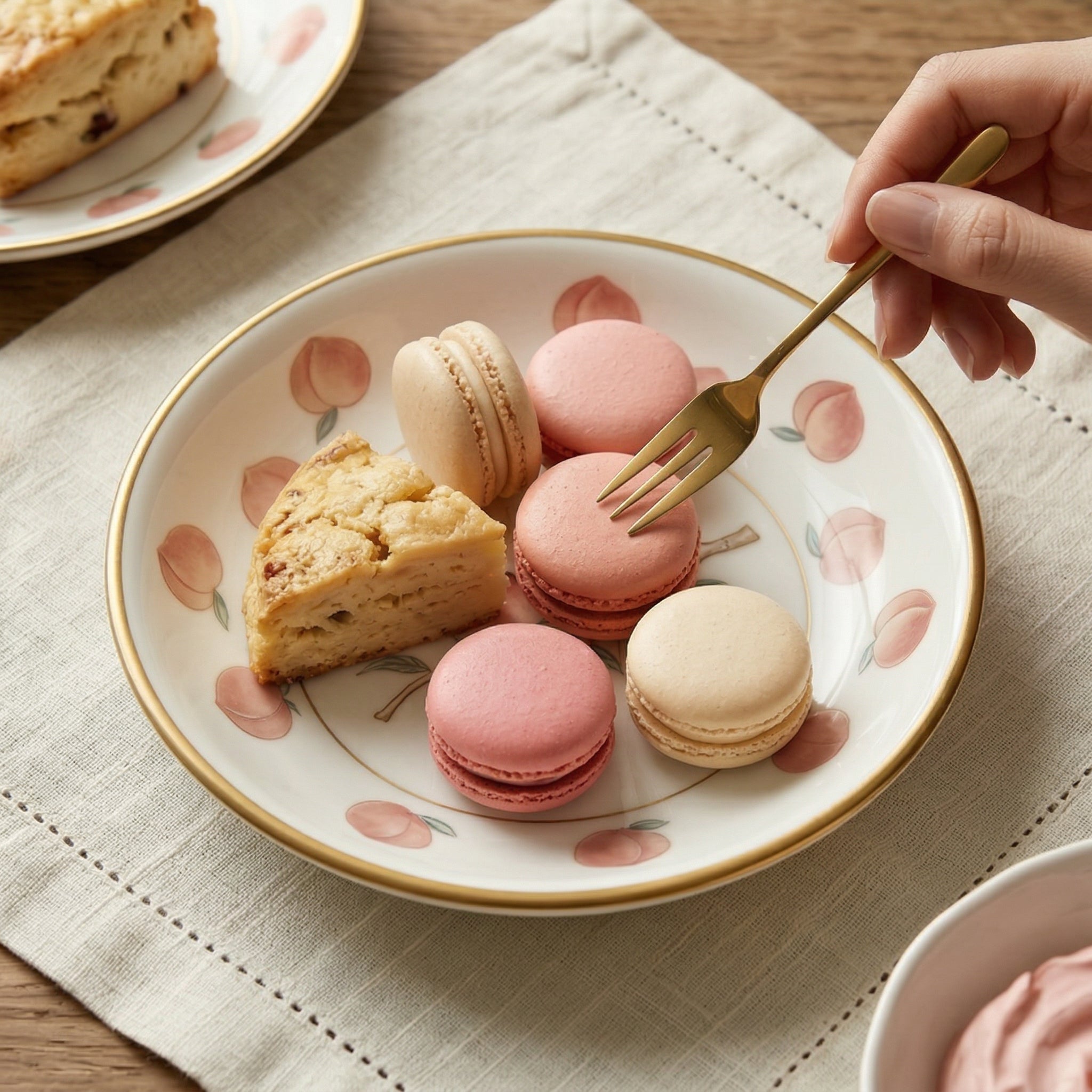 Peach Blossom Ceramic Dessert Plate
