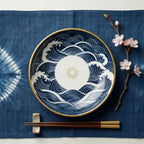 Elegant Wave and Sun Ceramic Dessert Plate