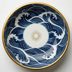 Elegant Wave and Sun Ceramic Dessert Plate