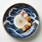 Elegant Wave and Sun Ceramic Dessert Plate