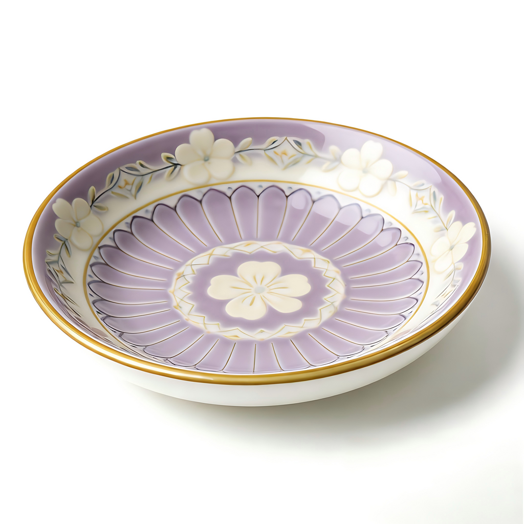 Lavender Floral Ceramic Plate - Elegant, Soft, and Timeless Design
