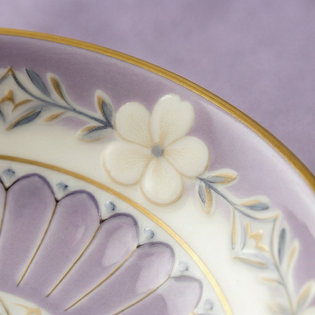 Lavender Floral Ceramic Plate - Elegant, Soft, and Timeless Design