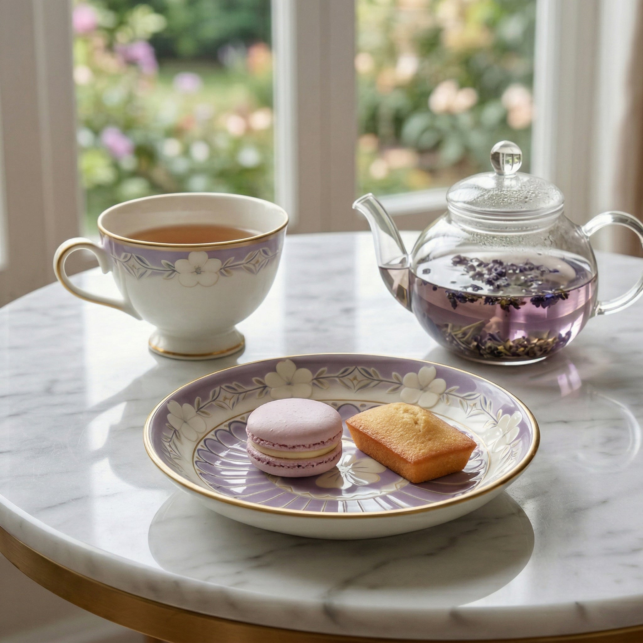 Lavender Floral Ceramic Plate - Elegant, Soft, and Timeless Design