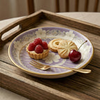 Lavender Floral Ceramic Plate - Elegant, Soft, and Timeless Design