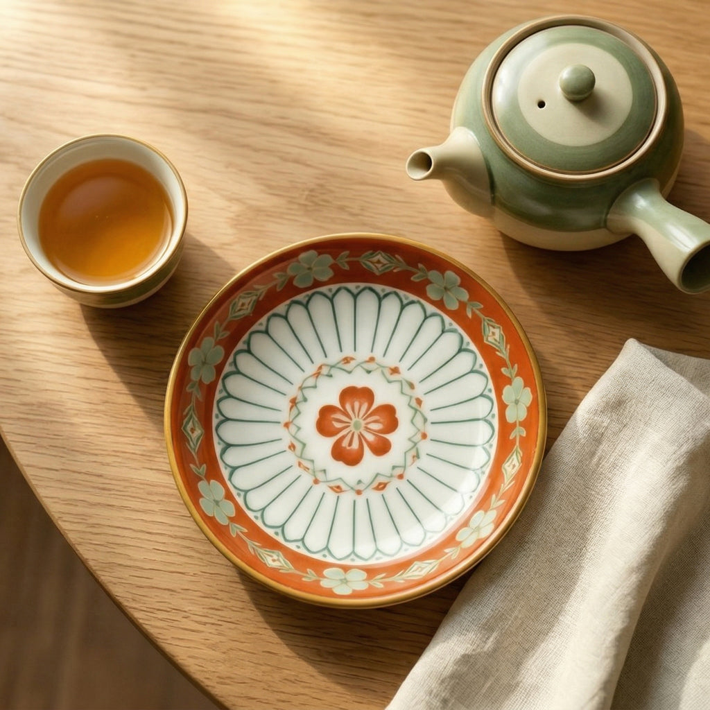 Vibrant Floral Ceramic Plate