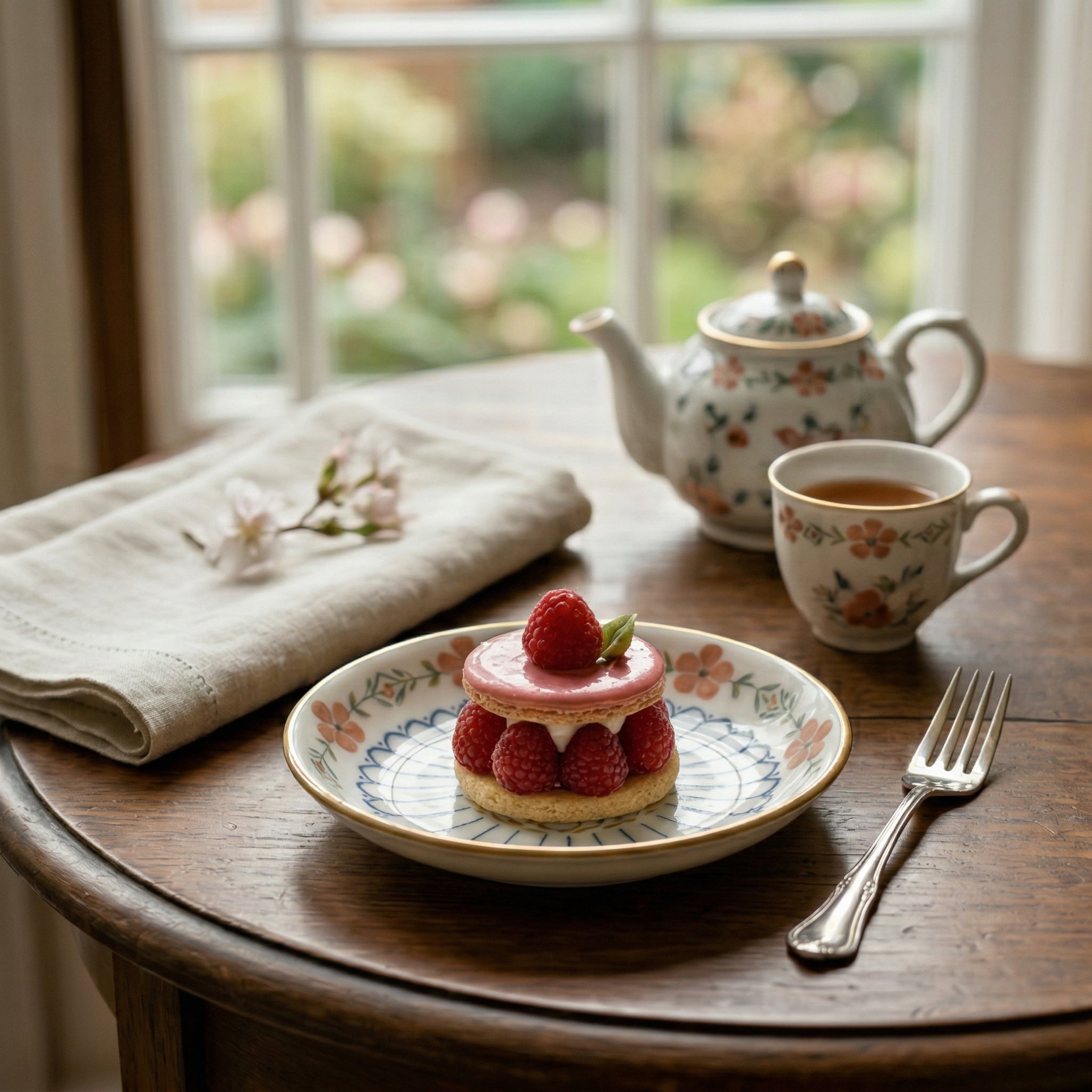Elegant Floral Ceramic Plate