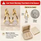 🔥🔥 LAST DAY 90% OFF: 1-Second Easy-Snap VVS1 Flawless Moissanite Suspended Hoop Earrings in Triple 14K Gold over 925 Silver