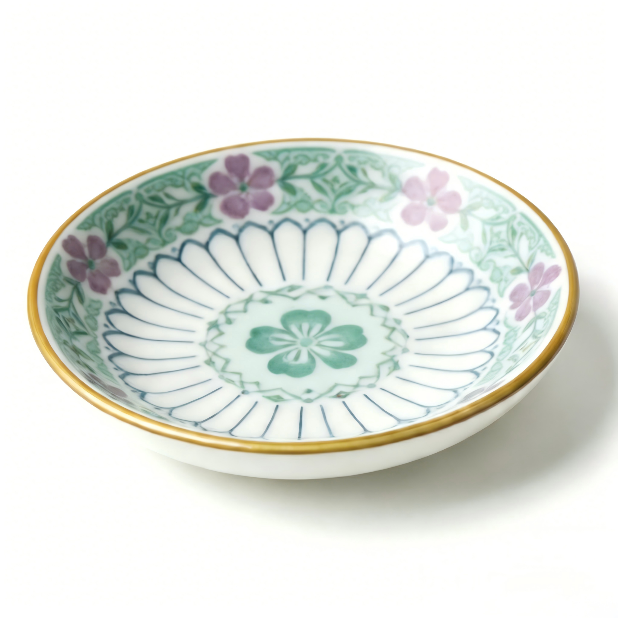 Delicate Floral Ceramic Dessert Plate