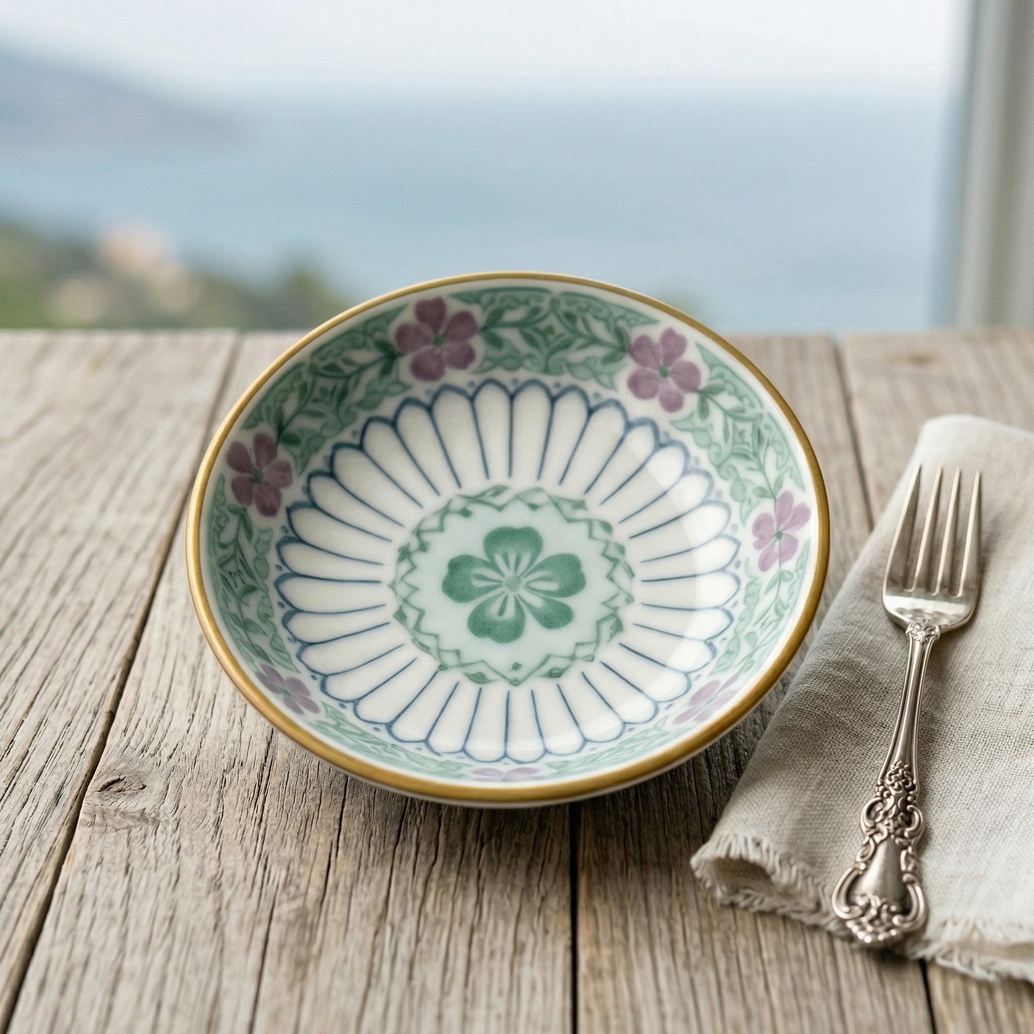 Delicate Floral Ceramic Dessert Plate