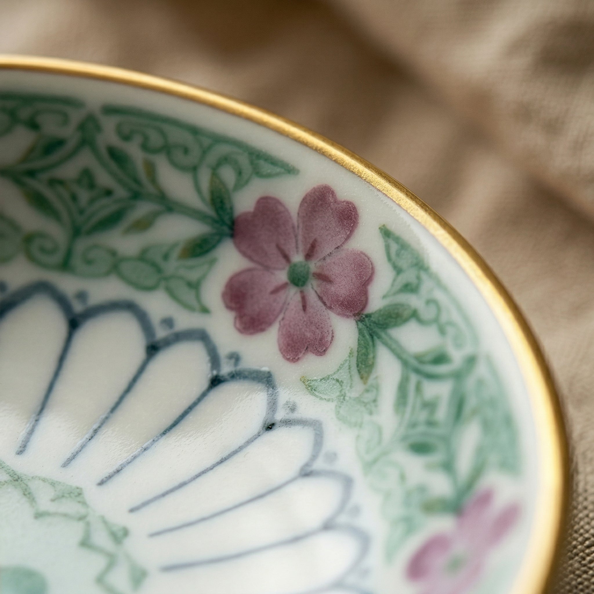 Delicate Floral Ceramic Dessert Plate