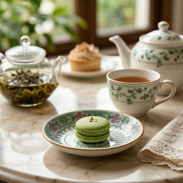 Delicate Floral Ceramic Dessert Plate