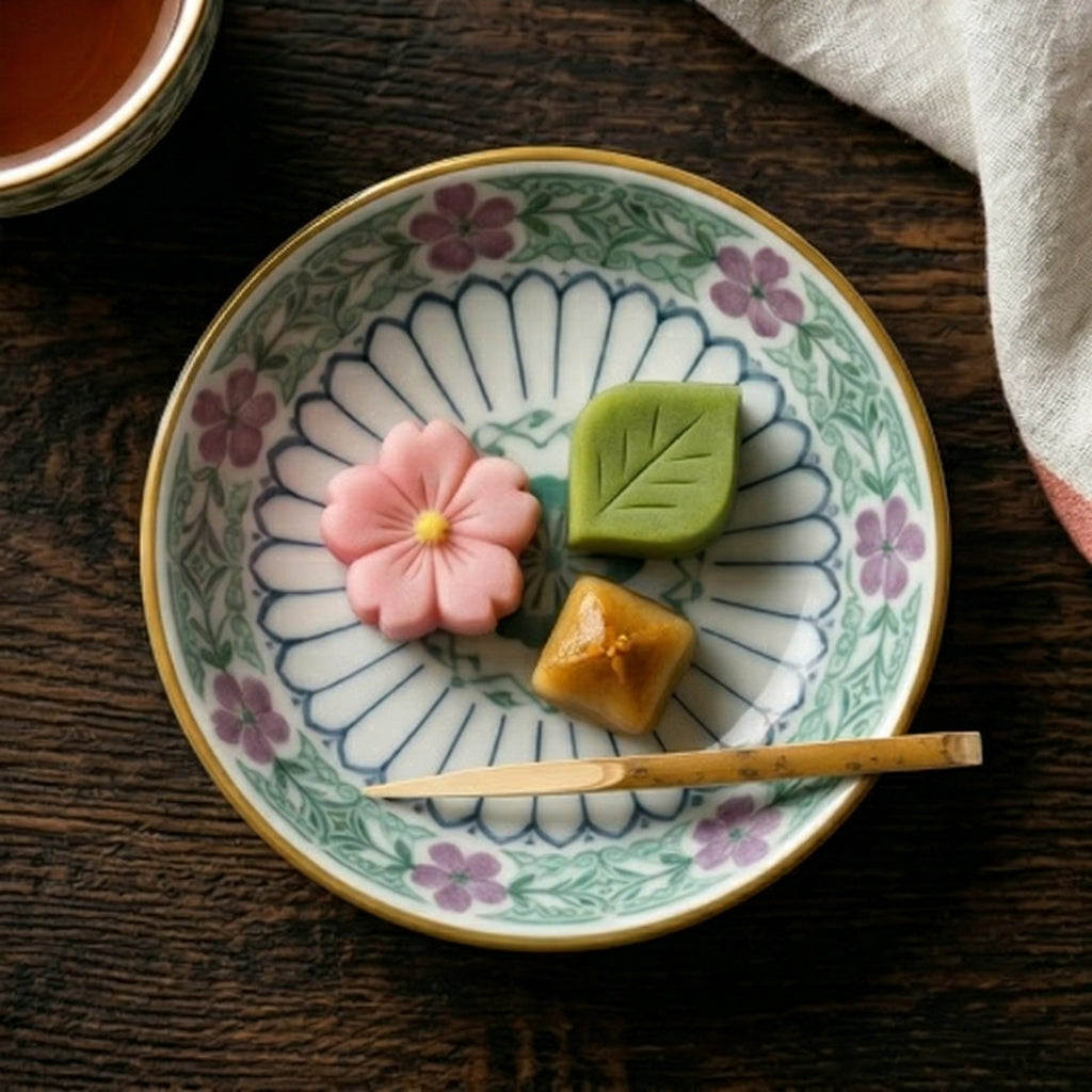Delicate Floral Ceramic Dessert Plate