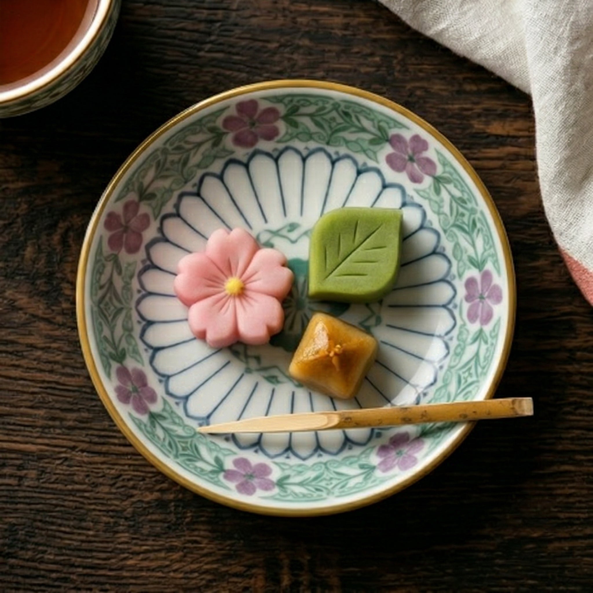 Delicate Floral Ceramic Dessert Plate