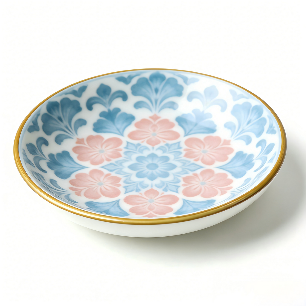 Elegant Floral Ceramic Dessert Plate