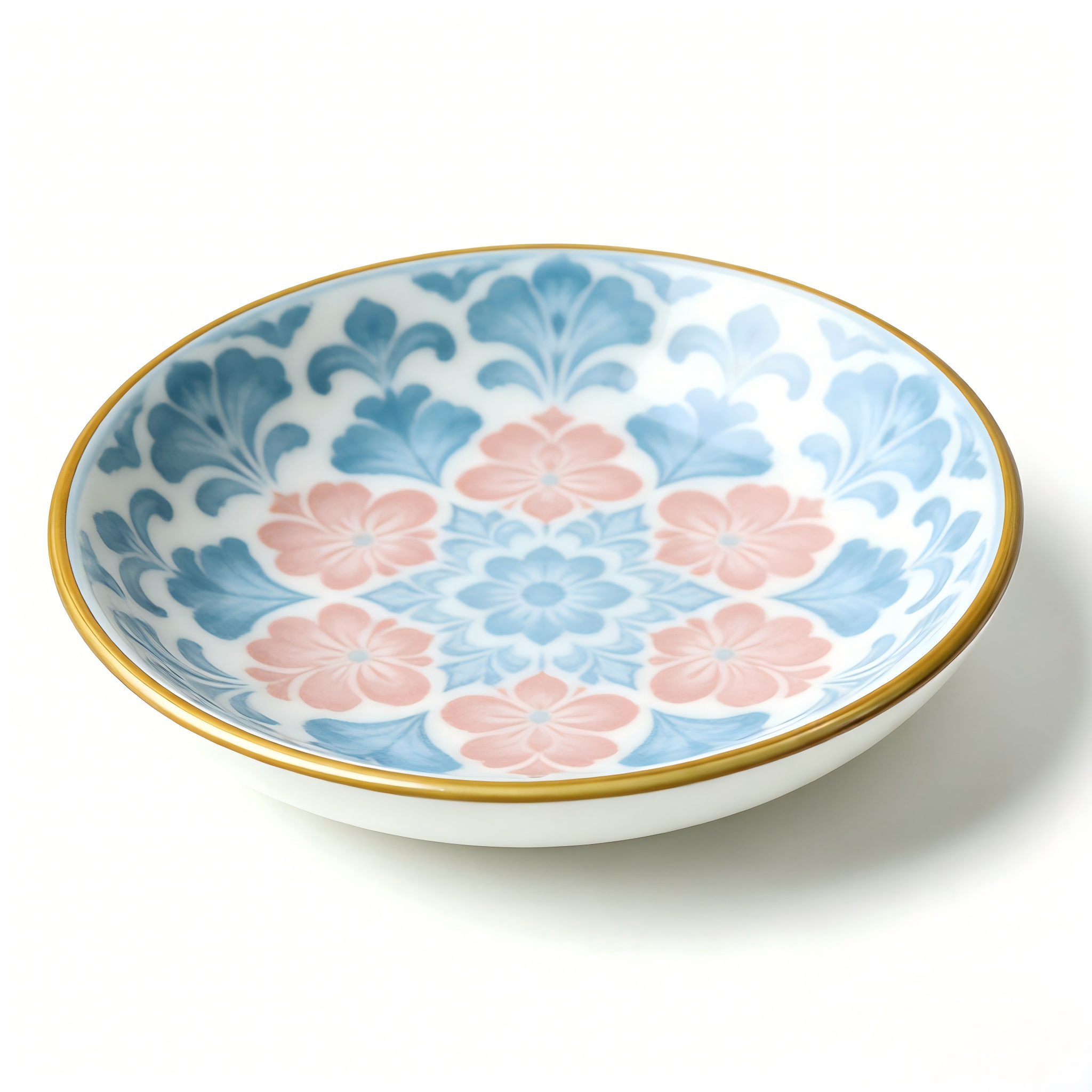 Elegant Floral Ceramic Dessert Plate