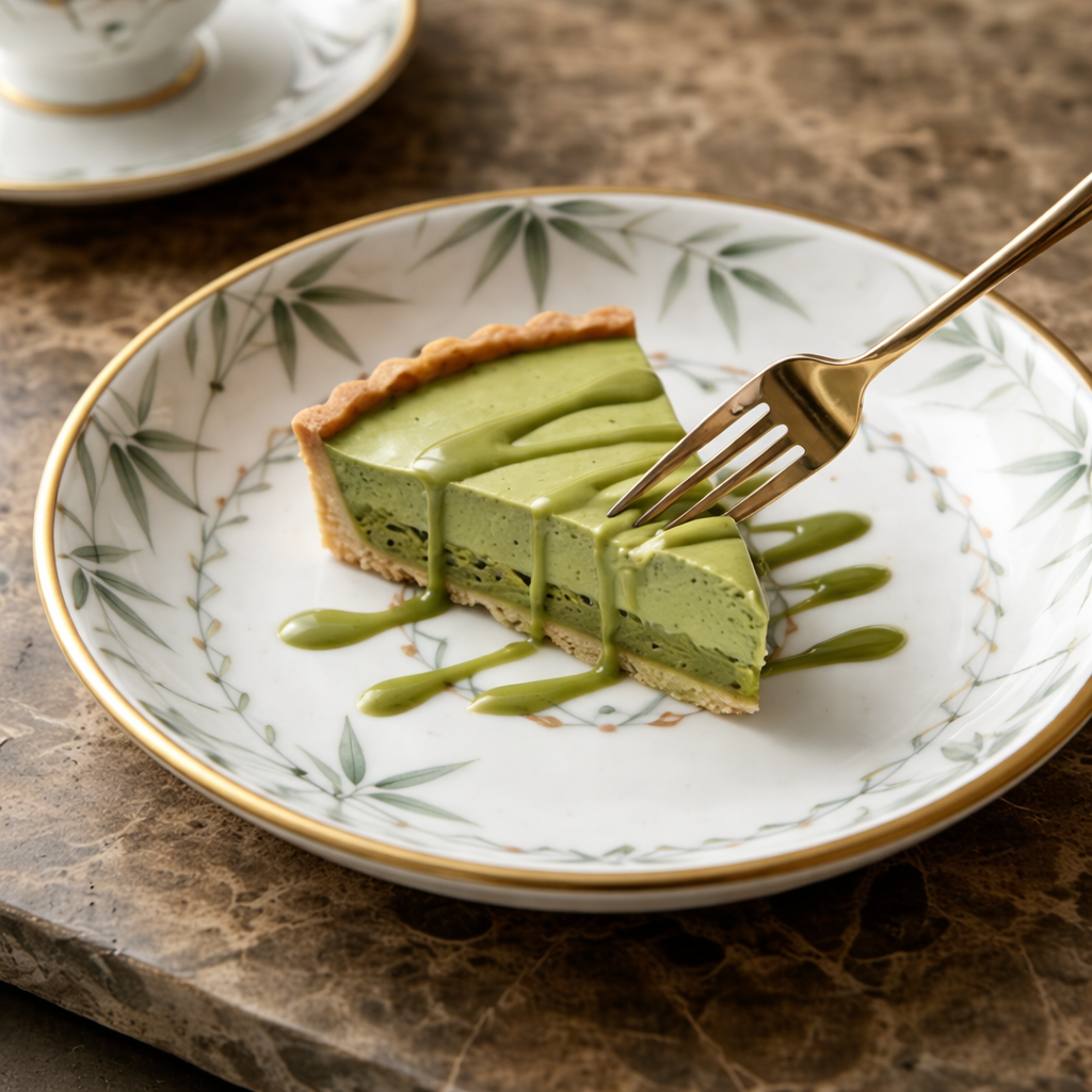 Elegant Bird & Bamboo Ceramic Dessert Plate