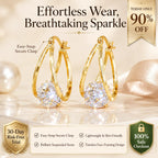 🔥🔥 LAST DAY 90% OFF: 1-Second Easy-Snap VVS1 Flawless Moissanite Suspended Hoop Earrings in Triple 14K Gold over 925 Silver